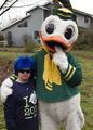 Duck mascot at the Polar Plunge, 2014