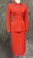 Skirt suit of bright red wool