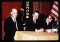 Acting President Roy Young, President Robert MacVicar and board member at Presidents Conference, Corvallis, Oregon, circa 1969