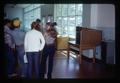Portable rear view projector in Withycombe Hall lobby, Oregon State University, Corvallis, Oregon, circa 1973