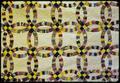 Approx. 78 x 88 inch 'Double Wedding Ring' pieced by Ida Bixby when she was about 86 years old, around 1968. She was a woman who had lived with Peters in Portland. She pieced it in 1967 when she lived with them. It was her 18th Double Wedding Ring quilt. She quilted on her lap--and she pieced it in two weeks. $300 insured
