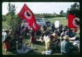 Chicano strawberry workers picketing North Willamette Experiment Station, Oregon State University, Aurora, Oregon, circa 1972