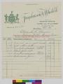 Invoice for Gertrude Bass Warner from Farquharson and Wheelock