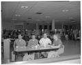 Interior of new cafeteria serving Cauthorn and Weatherford Halls, November 1957