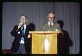 Director G. Burton Wood introducing Norman Borlaug at convocation, Oregon State University, Corvallis, Oregon, circa 1971