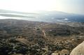 Site and Rheneia from top of Kynthos, Delos