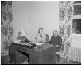 Miriam Scholl, new Dean of Home Education (left) and Vera Haskell Brandon, Dean of Home Economics, September 1954