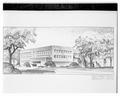 Architect's drawing of west wing of Home Economics Building (Milam Hall), October 17, 1951