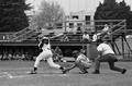 Batter hitting the ball