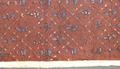 Textile Panel of brown, dark blue, white wax batik cotton