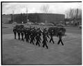 Navy ROTC drill team goes through their paces, February 12, 1952