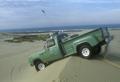 Forest Service pick up patrol truck stuck on high dune