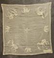 Tea Cloth of white cotton voile with shadow embroidery