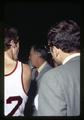 Oregon State University Basketball Coach Ralph Miller in a huddle, Corvallis, Oregon, circa 1970