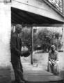 African-American woman and man on porch