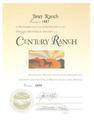 Century Ranch sample certificate