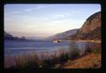 Columbia River with grain barge, Oregon, circa 1973