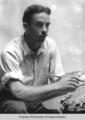 Frank Long, painter, muralist, Berea College, with palette