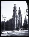 Exterior of twin-towered Temple Beth Israel synagogue, Portland.