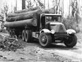 Six wheel Mack truck loaded with logs, Kinzua, Oregon