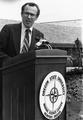 John V. Byrne at the 1983 dedication of the Marine Science Center in honor of Senator Hatfield