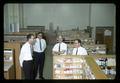 John Block, Lee Spencer, Charles Wilson, and Greg Fink in Pharmacy dispensing laboratory, Oregon State University, Corvallis, Oregon, circa 1965