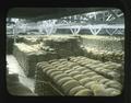 Wheat sacks in a Portland, Oregon warehouse