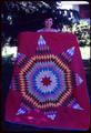 78 x 70 inch made by Dahlia Barrera in about 1967 in Asherton, Texas. 'Star' quilt, hand carded wool filling