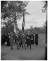 Color guard leading the commencement processional, June 1953