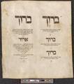 Leaf from a manuscript Pentateuch containing blessings for the reading of the Megillah of Esther