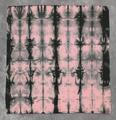 Textile panel of pink and black tie-dyed cotton broadcloth