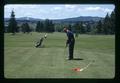 Jesse Harmond putting at Corvallis Country Club, Corvallis, Oregon, circa 1970