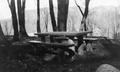 Picnic table built by CCC crew from Camp New Benson, near Bridal Veil, Oregon