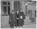 President Strand (right) with faculty on commencement day, June 1961