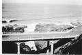View of the newly complete coast highway bridge across Cook's Chasm in the early 1930's.