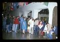 Overflow audience in lobby of Memorial Union, Oregon State University, Corvallis, Oregon, October 1974