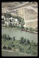 Aerial view showing beet waste pollution in Willamette River, 1965