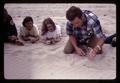 Explaining sand dune formation at Camp Arago, Oregon, July 1969