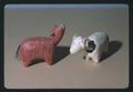 Toy animals on James Oldfield's desk, Oregon State University, Corvallis, Oregon, 1975