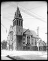 Grace Methodist Church at 12th and Taylor, Portland. Power lines overhead.