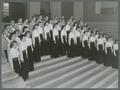 Choralaires on the steps leading into the Memorial Union Lounge, 1953-1954