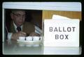 Bob Cain evaluating samples at the Flavorium taste test counter, Oregon State University, Corvallis, Oregon, March 1969