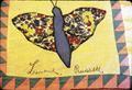 33 x 14 inch strip of appliqued butterflies, beginning of a friendship quilt top
