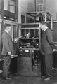 Professors Jordan and Weniger with early KOAC transmitter