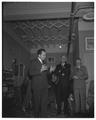 Vice-President Richard Nixon meeting with the press during a visit to OSC, October 26, 1954