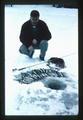 Raphael Raymond ice fishing in Umatilla County, Oregon, 1965
