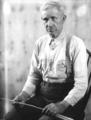 Samuel Clark, loom maker, with tools