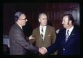 Stan Williamson, Lester Beals, and visitor from Turkey, Oregon State University, Corvallis, Oregon, circa 1970