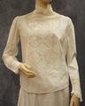 Blouse of white cotton voile with tape lace and pin tucks