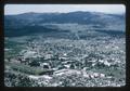 Aerial view of Oregon State University and Corvallis toward the northwest from Standard Pacific freight depot, 1966